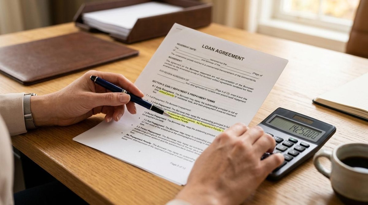 Persona que revisa el contrato de solicitud de un préstamo.