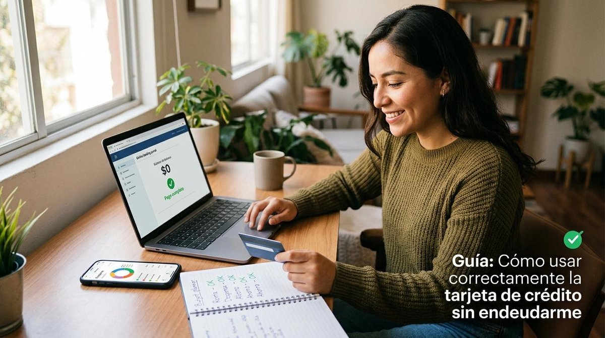 Cómo usar correctamente la tarjeta de crédito sin endeudarme: guía con estrategias reales 3 Joven que empieza a usar correctamente la tarjeta de crédito sin endeudarse.