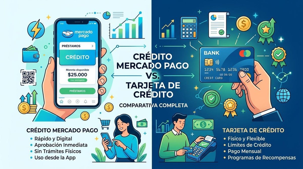 Comparativa entre crédito Mercado Pago Vs tarjeta de crédito
