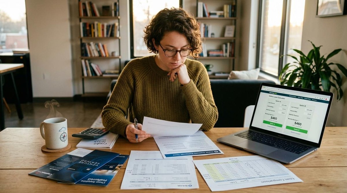 Qué es un préstamo personal y cómo funciona: guía para tomar decisiones informadas 3 Mujer que compara distintos tipos de crédito.