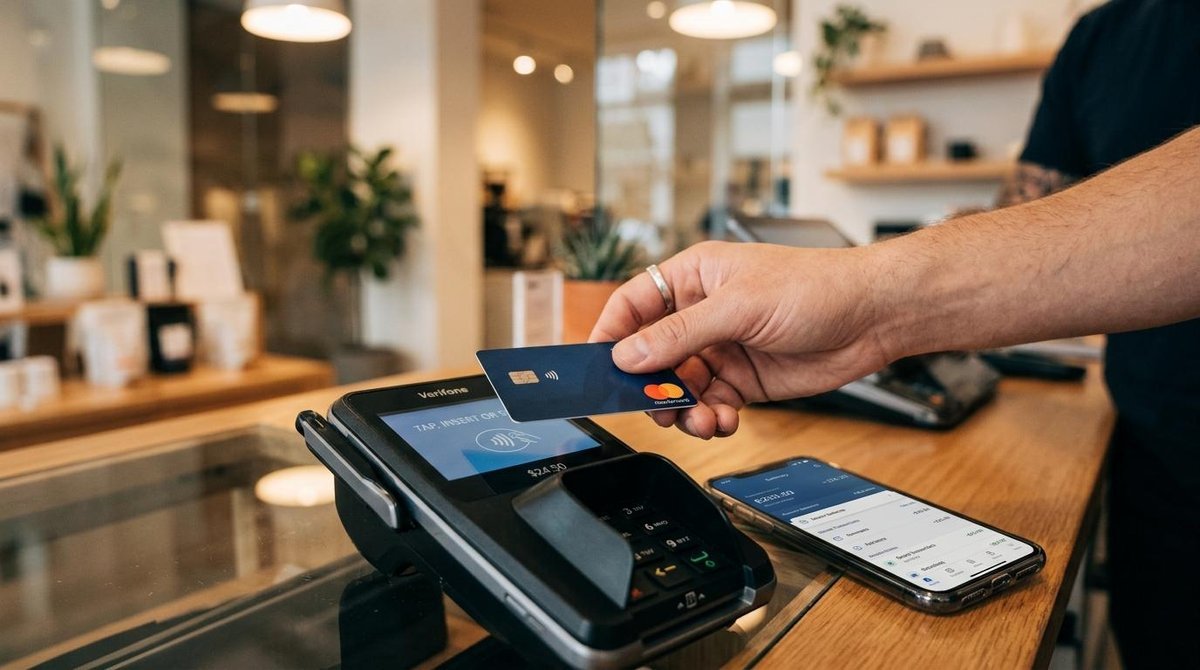 Persona que usa una tarjeta de crédito para construir historial crediticio.